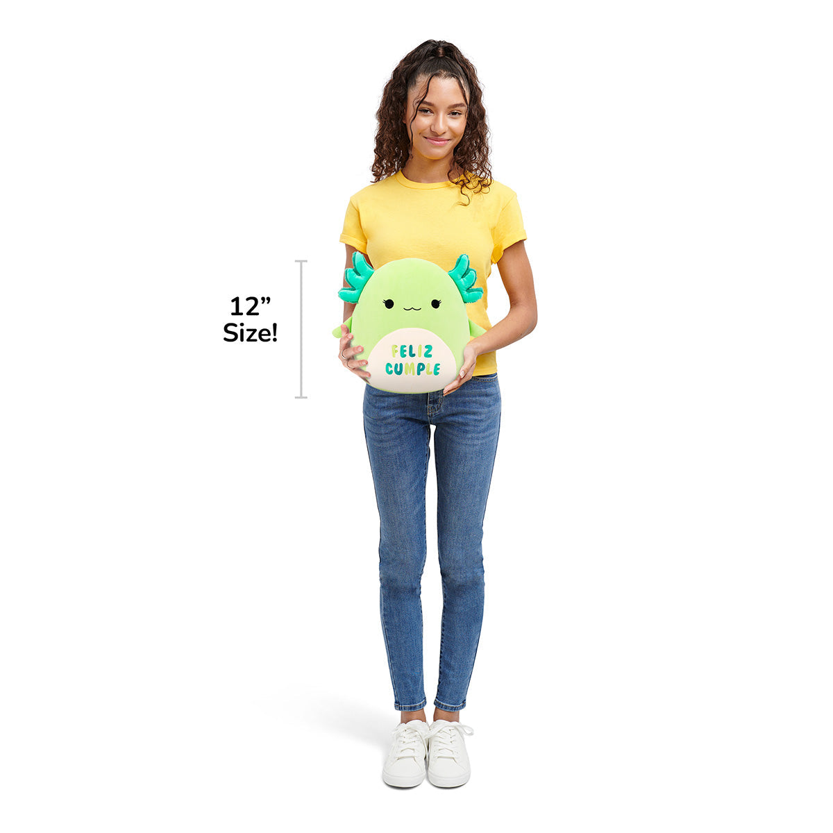 Squishmallows 12" Mipsy the Green Axolotl with “Feliz Cumple” Embroidery | Jazwares