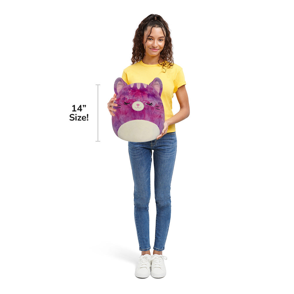 Squishmallows 14" Caeli the Purple Tie-Dye Tabby Cat | Jazwares