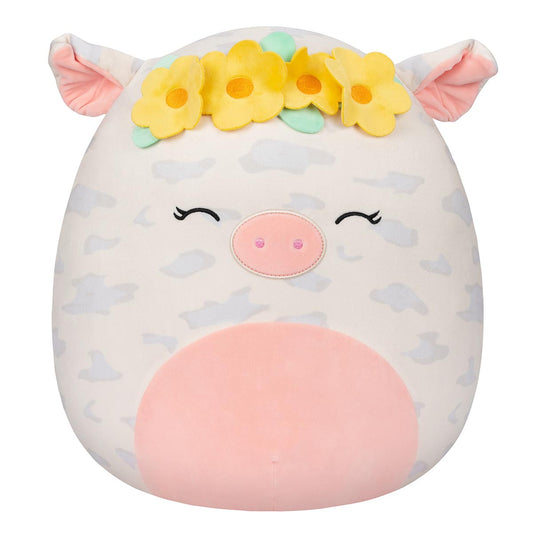 Squishmallows 16" Rosie the Spotted Pig with Yellow Flower Crown | Jazwares