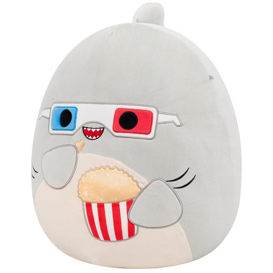 Squishmallows 16" Gordon the Grey Shark with 3D Glasses | Jazwares