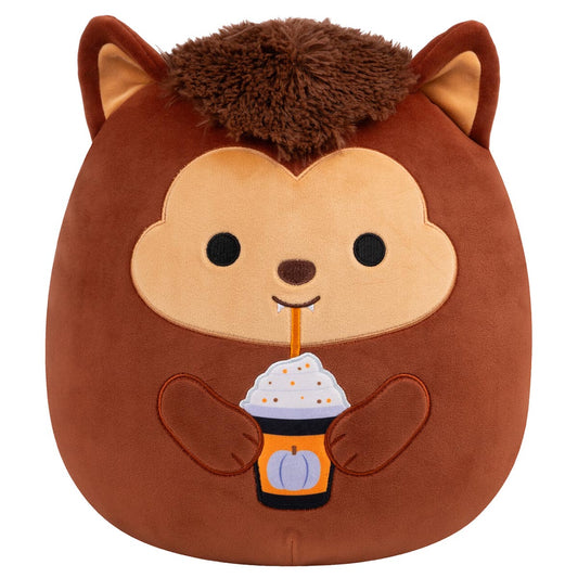 Squishmallows 12" Wade the Brown Werewolf Holding Purple Frappe | Jazwares