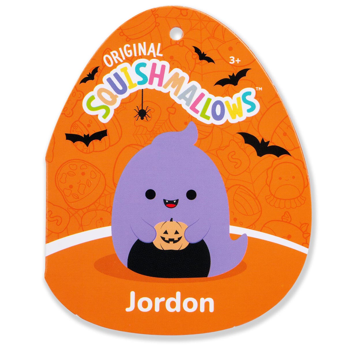 Squishmallows 12" Jordon the Purple Ghost Holding Jack O'Lantern | Jazwares