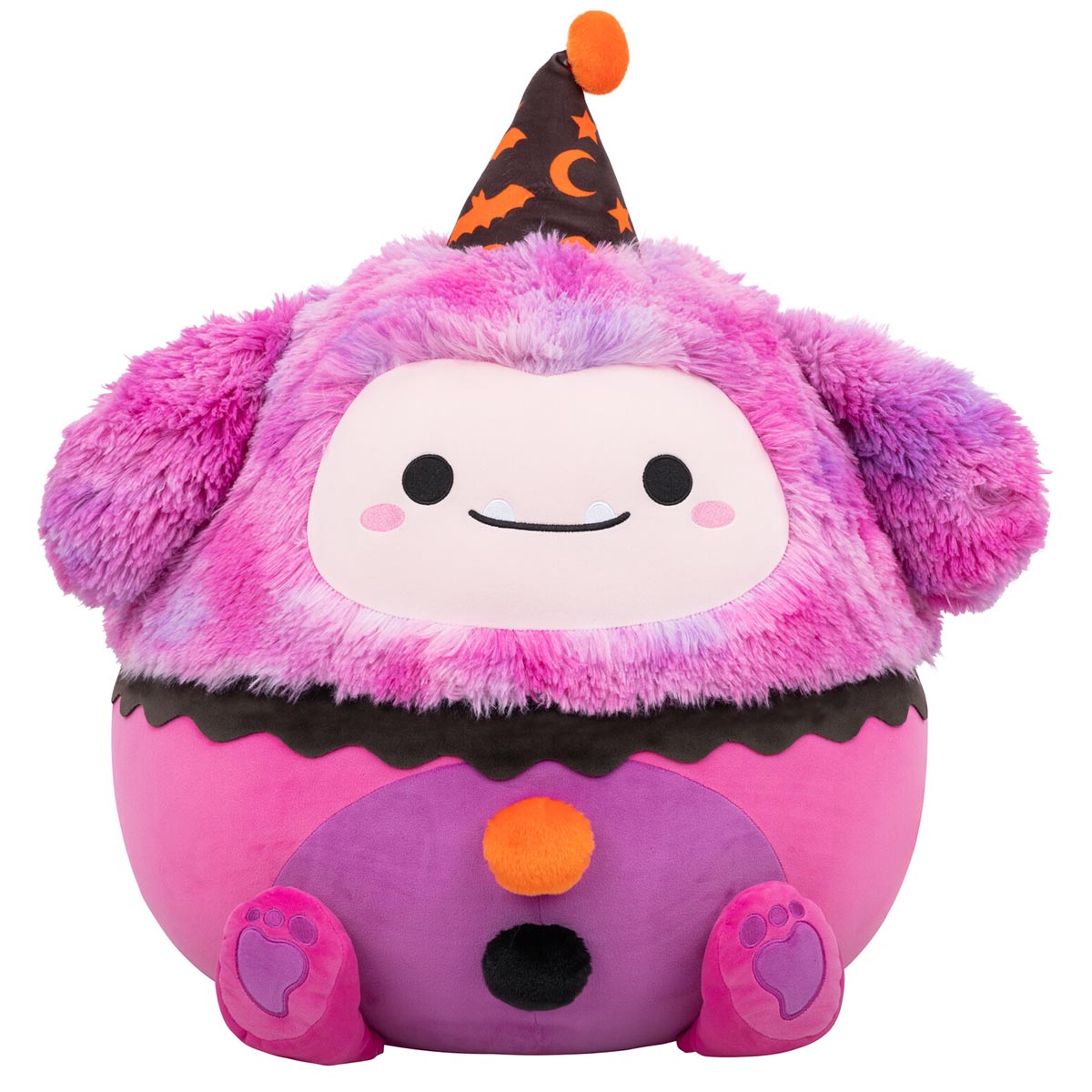 Squishmallows 20" Woxie the Magenta Bigfoot in Clown Costume | Jazwares