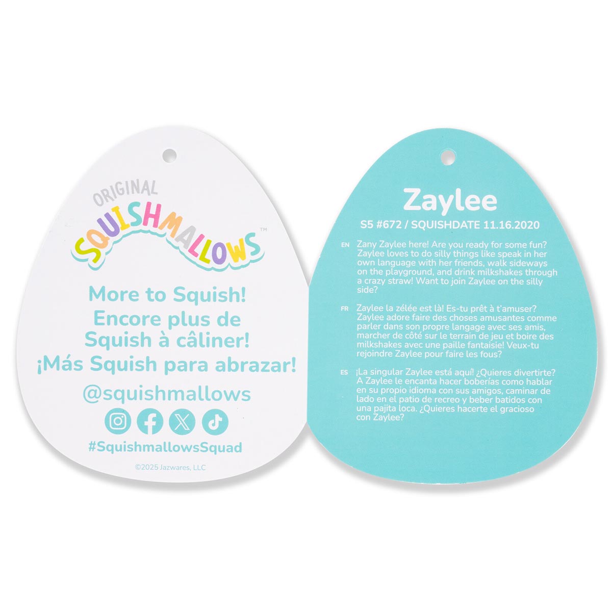 Squishmallows 5" Zaylee the White Bigfoot with Rainbow Mane | Jazwares