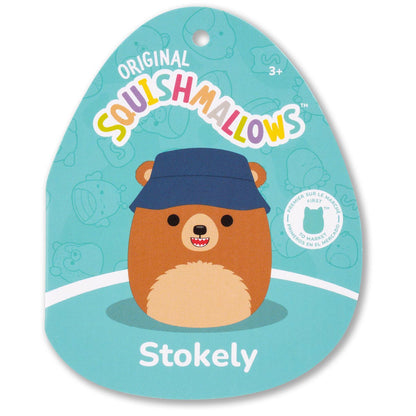 Squishmallows 12" Stokely the Brown Kodiak Bear with Bucket Hat | Jazwares
