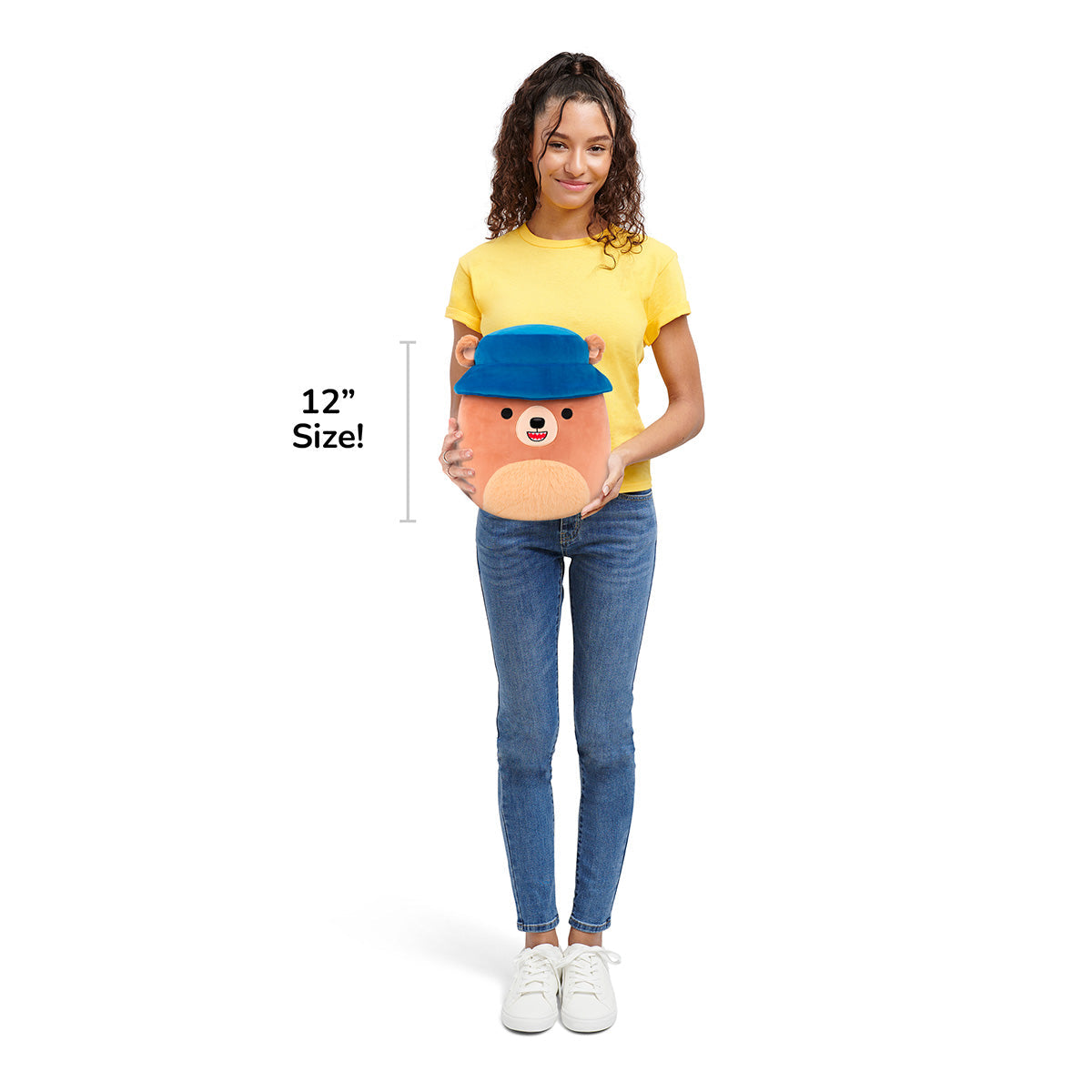 Squishmallows 12" Stokely the Brown Kodiak Bear with Bucket Hat | Jazwares