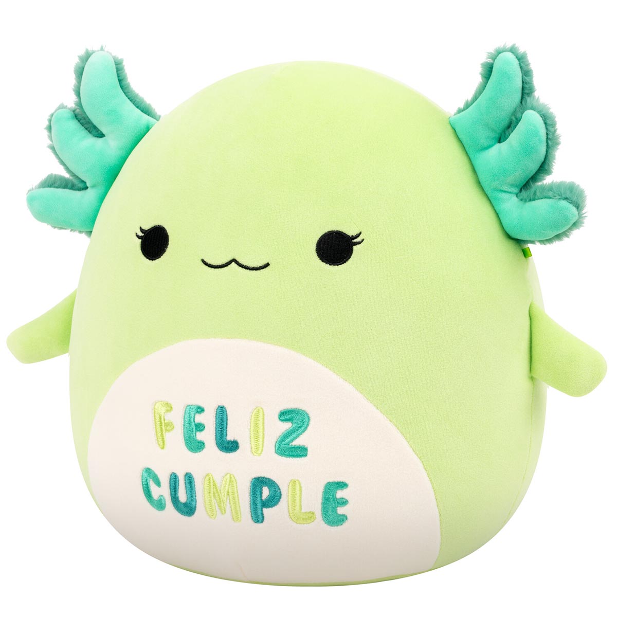Squishmallows 12" Mipsy the Green Axolotl with “Feliz Cumple” Embroidery | Jazwares
