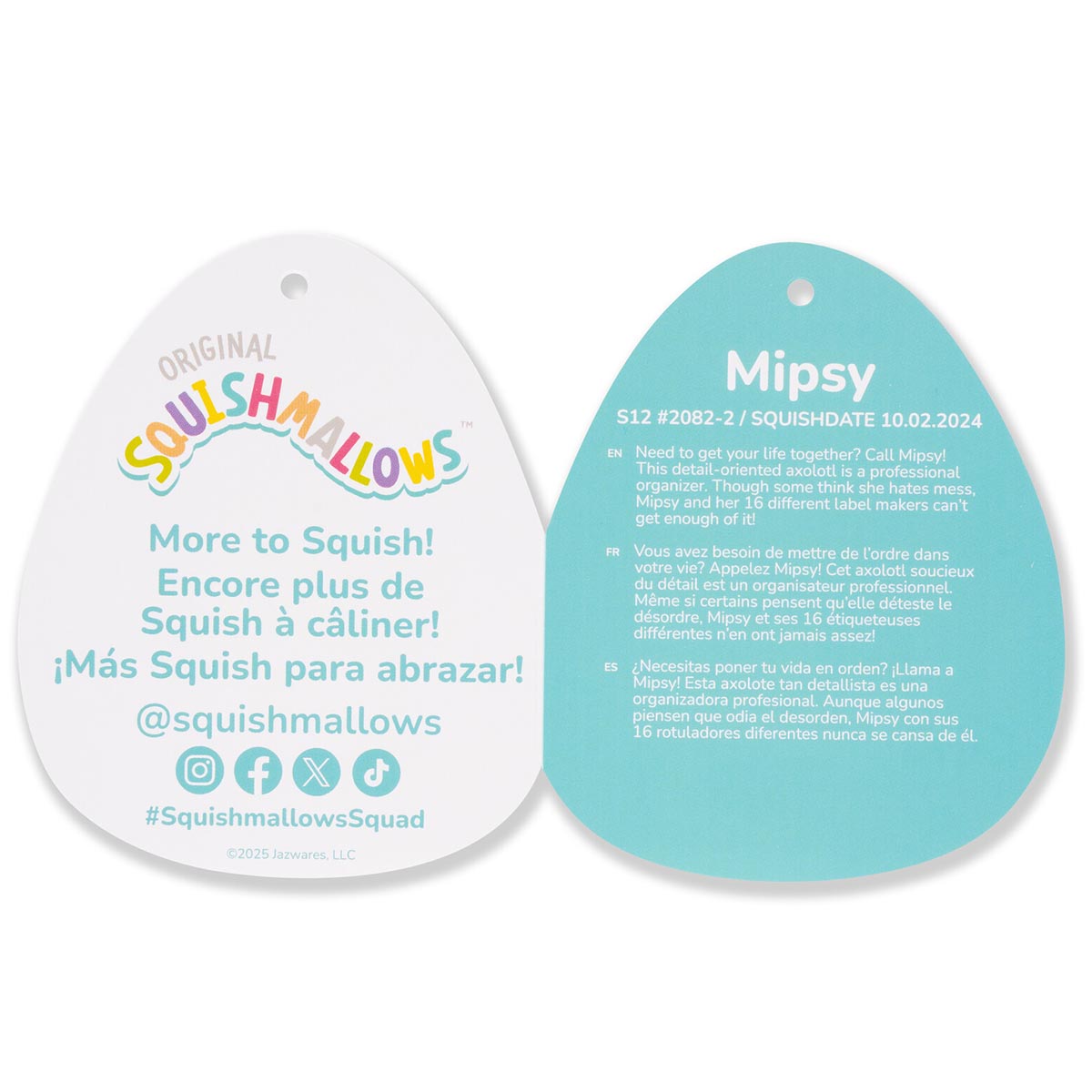 Squishmallows 12" Mipsy the Green Axolotl with “Feliz Cumple” Embroidery | Jazwares