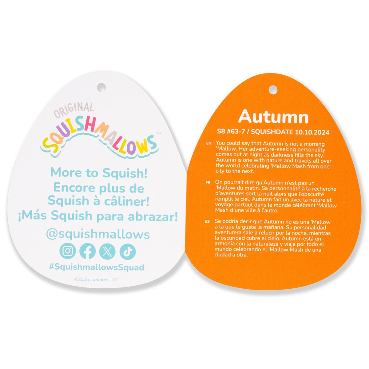 Squishmallows 8" Autumn the Black Cat with Purple Belly | Jazwares