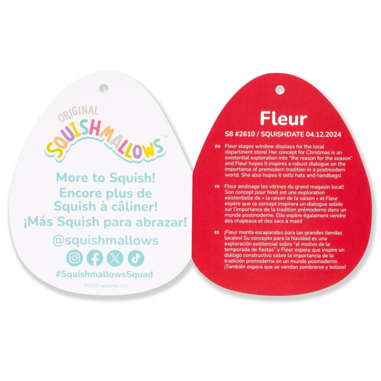 Squishmallows 8" Fleur the Yule Log with Holly | Jazwares