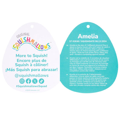 Squishmallows 8" Amelia the Yellow Cheese Mouse | Jazwares