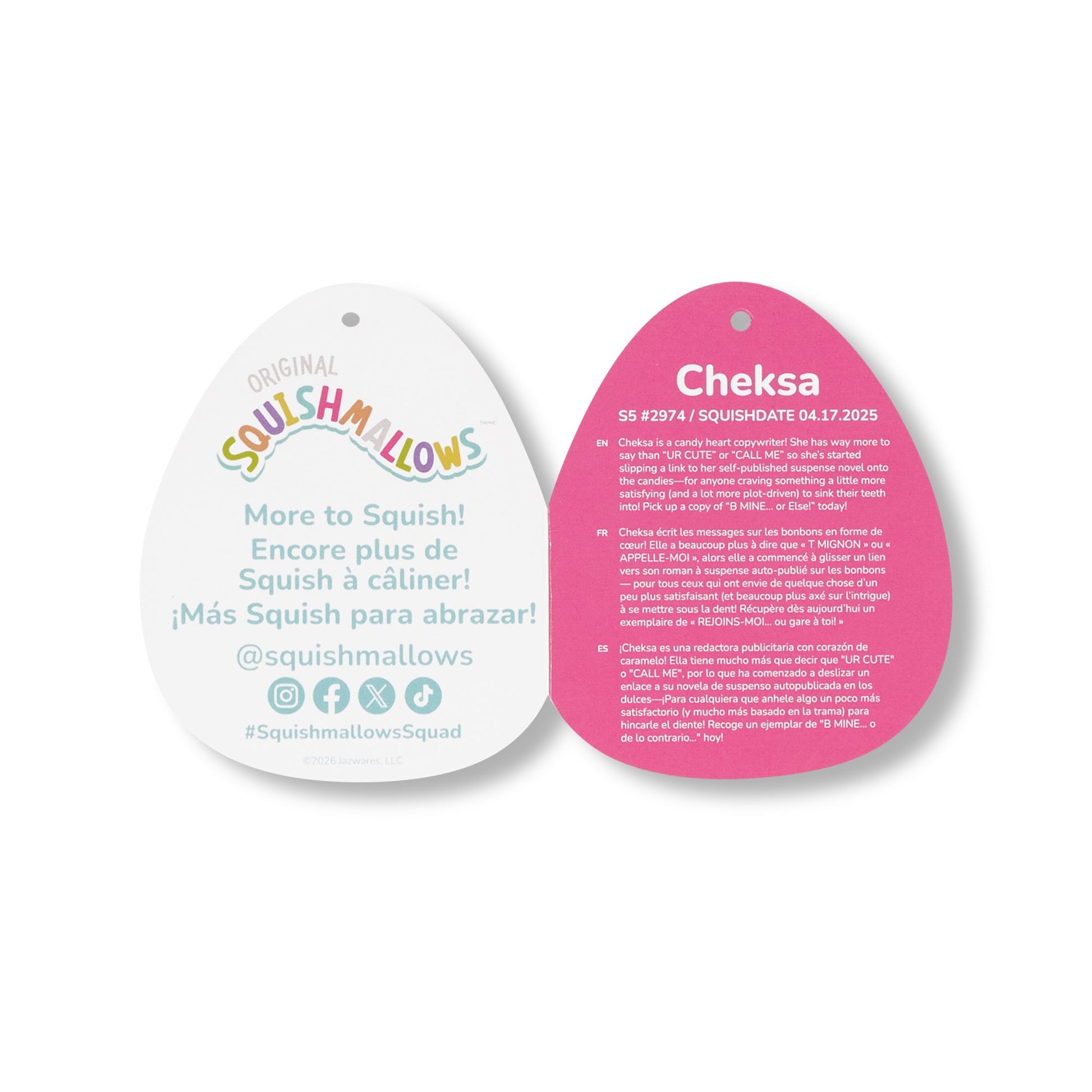 Squishmallows 5" Cheksa the Purple Valentine's Day Drink | Jazwares