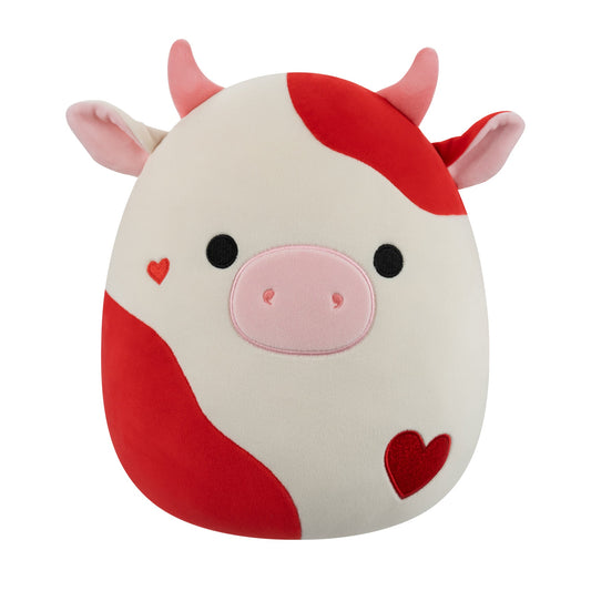 Squishmallows 12" Idris the Red and Off-White Cow | Jazwares