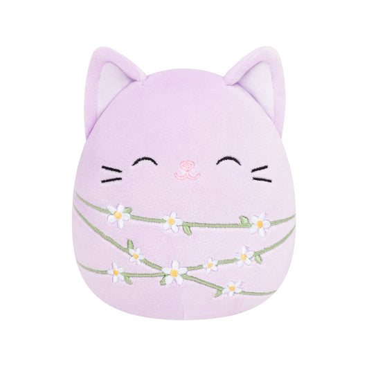 Squishmallows 8" Mak the Lavender Cat Wrapped with Flower Stems | Jazwares
