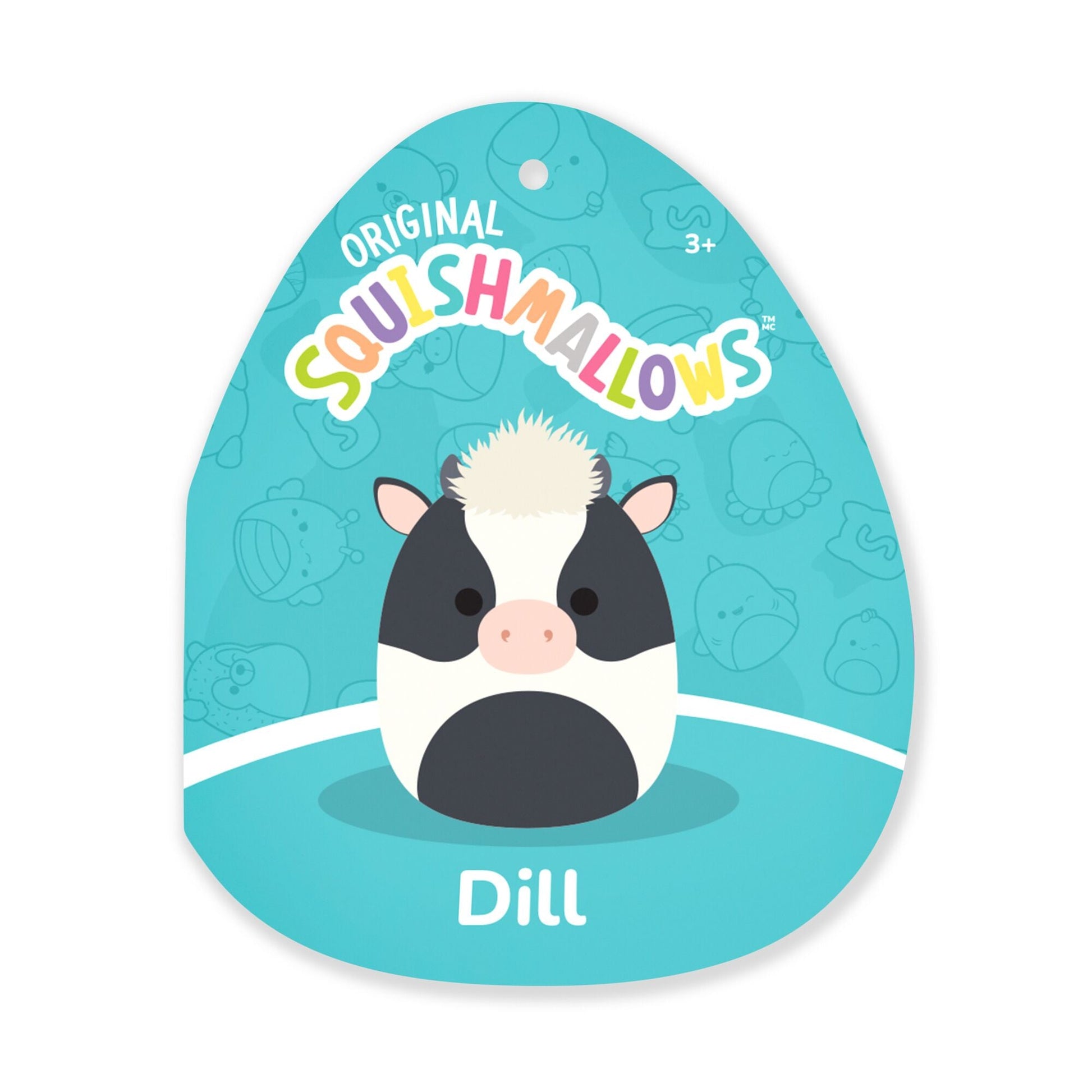 Squishmallows 8" Dill the Black and White Cow with Shaggy Hair | Jazwares