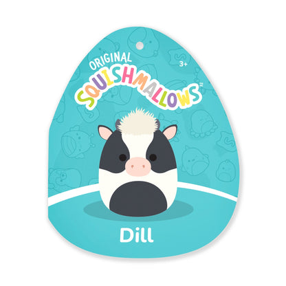 Squishmallows 8" Dill the Black and White Cow with Shaggy Hair | Jazwares