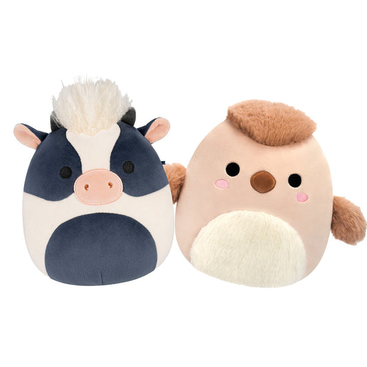 Squishmallows 8" Cow and Chicken Bundle | Jazwares