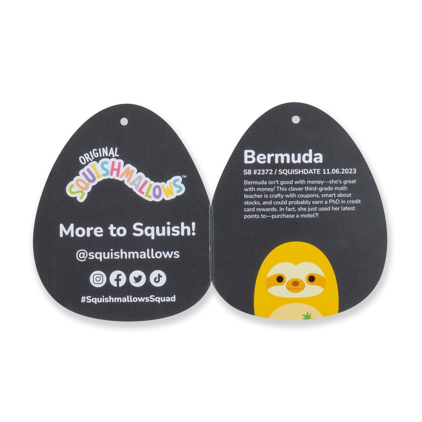 Squishmallows 8" Bermuda Pineapple Scented Sloth | Jazwares