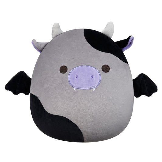 Squishmallows 12" Bridgette the Grey and Black Cow Bat | Jazwares