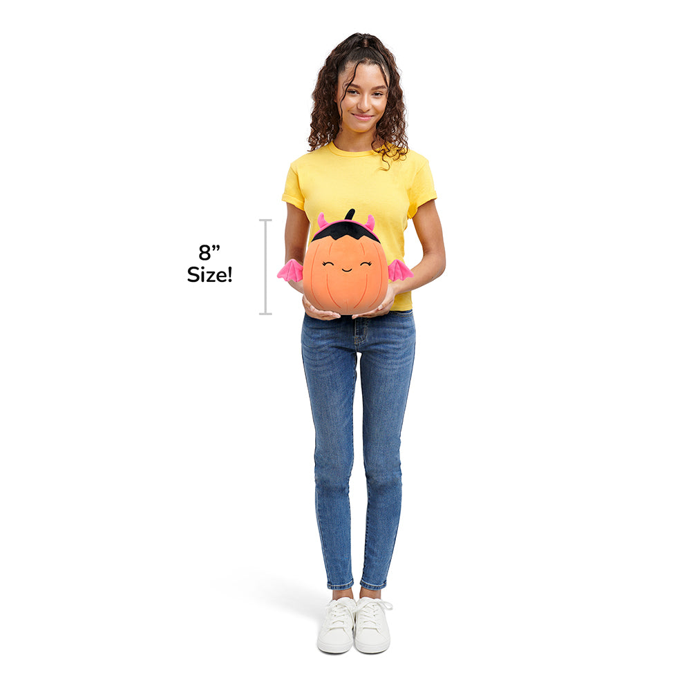 Squishmallows 8" Margie the Pastel Orange Pumpkin in Pink Devil Costume | Jazwares