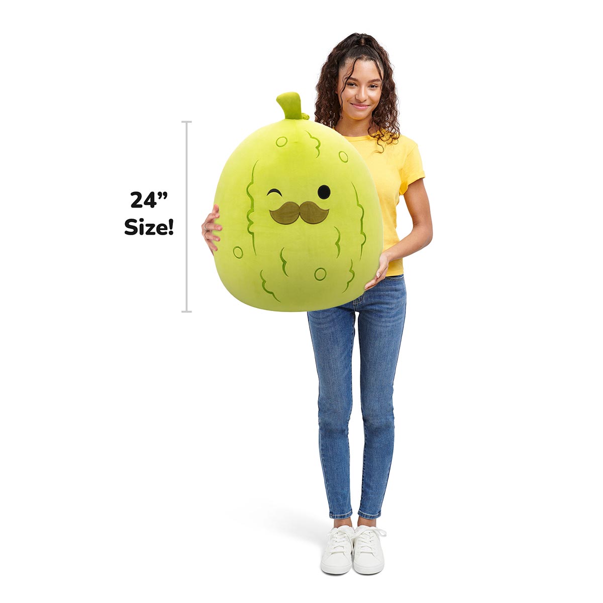 Squishmallows 24-Inch Charles the Pickle with Mustache | Jazwares